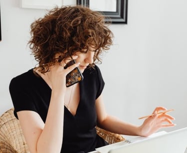 woman chasing overdue payment