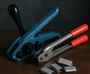 Heavy-duty manual tensioner tool for export packaging