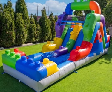 Block Party Double Slide. Dry, Wet with Pool or Ball Pit. Bookings 832-216-8423