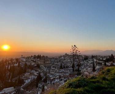 Granada Spanien Sonnenuntergang Backpacking Annershtwo