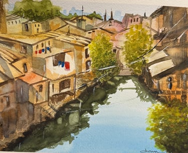 Aldeia Serenity by Dianaq.art - A vibrant Brazilian village scene. Discover calm, reflect on life