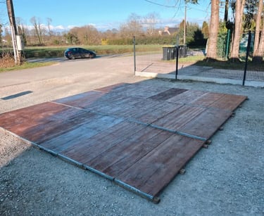 piste de danse sur parking pour réception