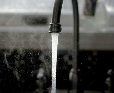 Kitchen tap running water
