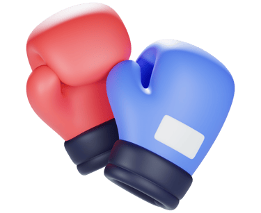 Paire de gants de boxe à côté d'un bouton cliquable pour plus d'informations