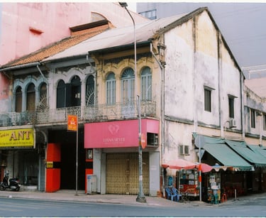 Colonial French architecture houses in Saigon china town