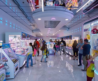 Claw machine arcade with claw machines