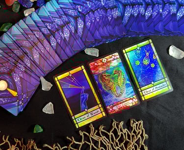 fanned spread of facedown tarot cards