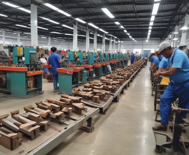 A small manufacturing unit owner happily reviewing compliance certificates on a tablet.