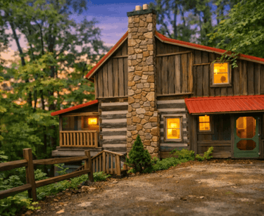3BR/3BA authentic 1800s hand-hewn log cabin, Gatlinburg TN
