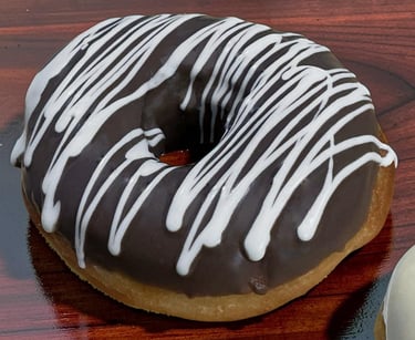 Donas fritas con chocolate casero receta casera con chocolate Negro y blanco.