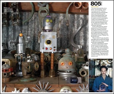 Artist Tal Avitzur featured in 805 Living magazine.