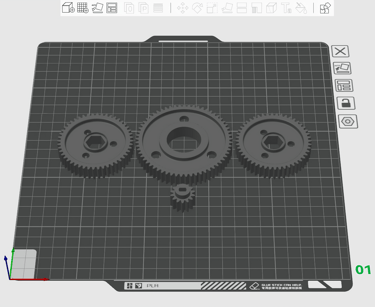 a computer screen showing a drawing of 3d printed gears