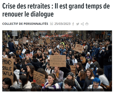 Crise des retraites : Il est grand temps de renouer le dialogue. Alternatives économiques