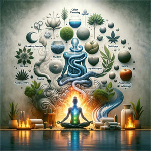 a person sitting in a meditation position with a large amount of energy