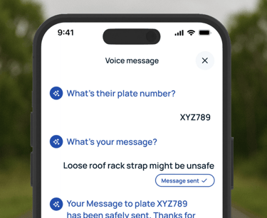 Front on facing view of a phone with the Blinker app on the screen