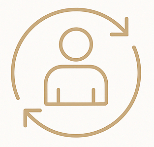 Minimalist gold line art representing Human Systems & Operational Design Image