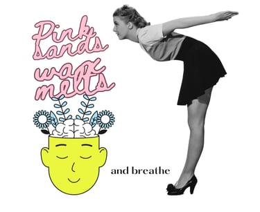 A woman smelling Cayla Henri Pink Sands Wax Melts