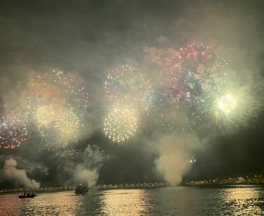 Photo feu d'artifice sur mer