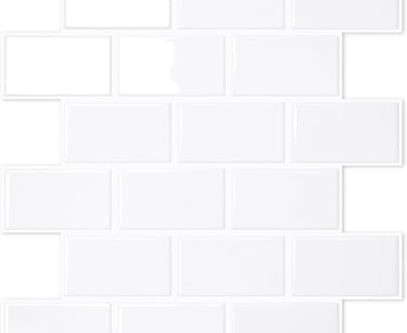 Scandinavian White Subway Peel-and-Stick Backsplash – Waterproof, Removable Tile for Kitchen Walls