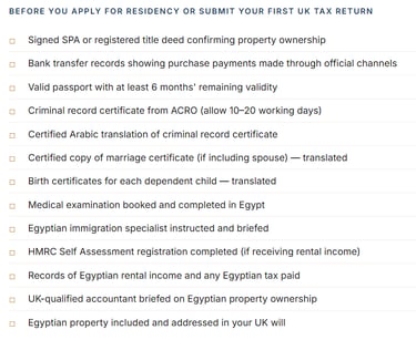 UK tax on Egyptian property