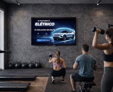 Academias com mídia indoor