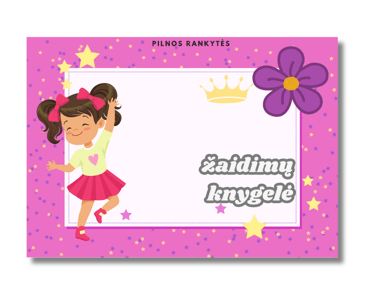 Personalizuotos žaidimų-lavinimo knygelės viršelio pasirinkimas