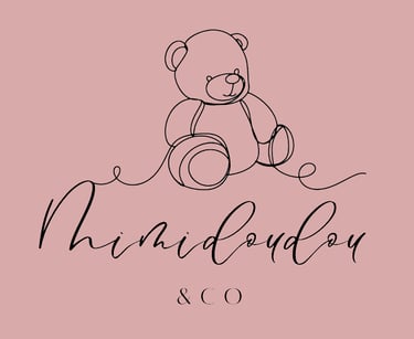 Logo mimidoudou and co ours en peluche illustration