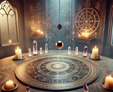 a table with candles and candles on it