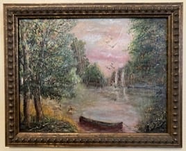 Peaceful Lake Series 2. 20.32 x 25.4 cm oil on canvas