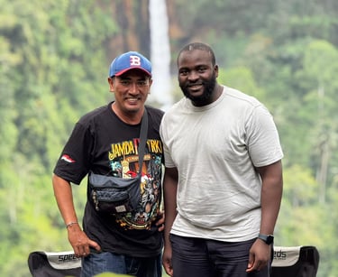 image of two people photo at Tumpak Sewu waterfall in East Java