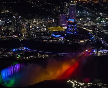 Private chauffeur service to Niagara Falls at night