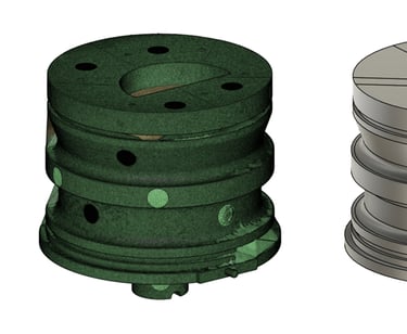 CAD reconstruction - scan of steel injection mold cavity