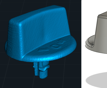 Scan & CAD reconstruction of a car trunk latch