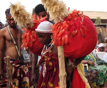 A young Beninese Voodoo Adept in Trance during the Voodoo Festival in Benin