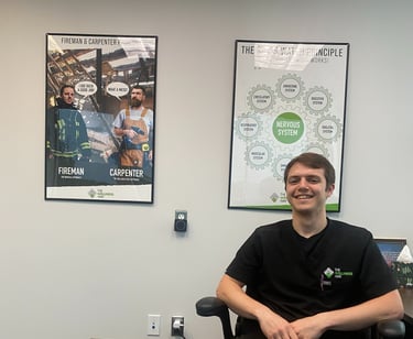 Dr. Sean smiling at his patient 