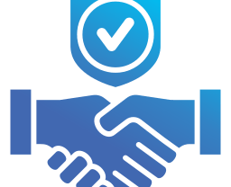 a handshake with a check mark mark on it