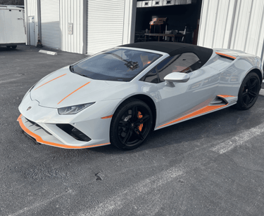 Matte black vinyl wrap car finish