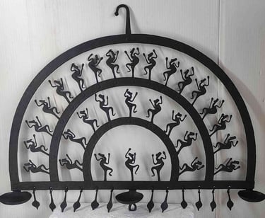 "Open circular frame oil lamp–traditional Bastar iron hanging-Export-oriented"