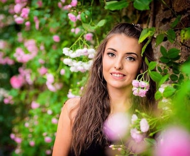 Beautiful portrait of a woman in flowers