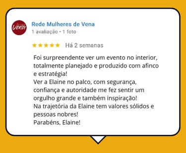 Elaine Rodrigues durante atuação especial em evento para empresas
