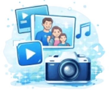 Gestion de médias par Montechinformatique : organisation, stockage et partage de vos photos, vidéos et musiques familiales.