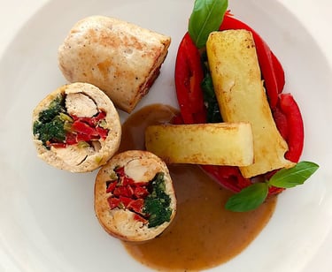 Image of chicken ballotine done at Upskill Hospitality LLC Dubai & Sharjah
