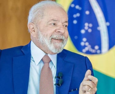 a man in a suit and tie with a flag