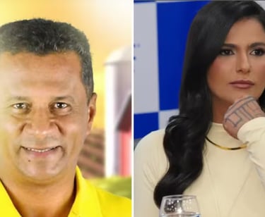 a man and woman in yellow shirts and yellow shirts