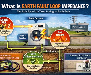 Earth fault loop impedance explained visually United Kingdom