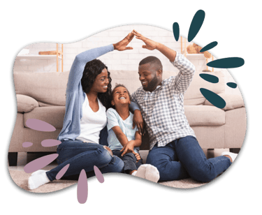 A mom and dad surrounding their child with love