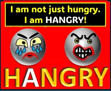 Not just hungry - but HANGRY designed by Debbie Dunn using PowerPoint & Paint