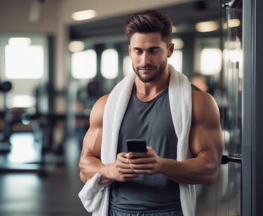 Client messaging with his personal trainer trainer