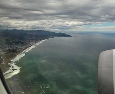 Arial California Coastline from a plane