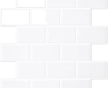 Scandinavian White Subway Peel-and-Stick Backsplash – Waterproof, Removable Tile for Kitchen Walls